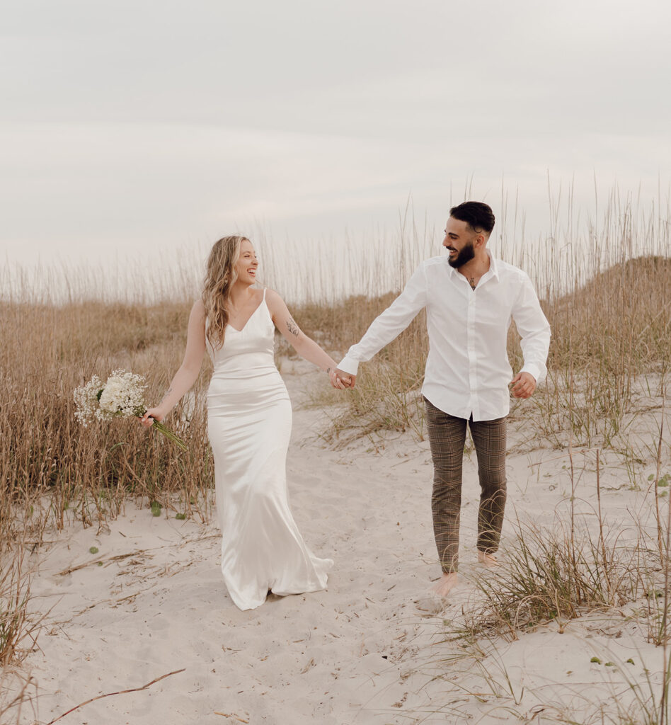 Beach elopement at Folly Beach South Carolina, United States