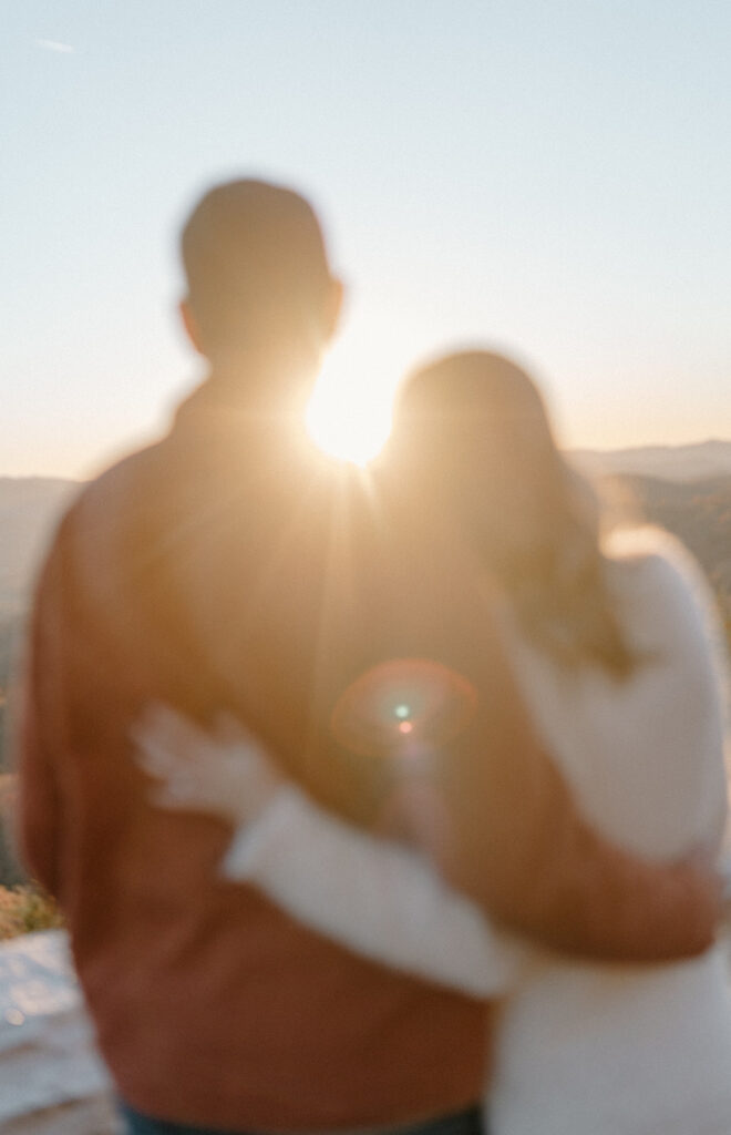 blurry sunset photo for smoky mountain engagement photos
