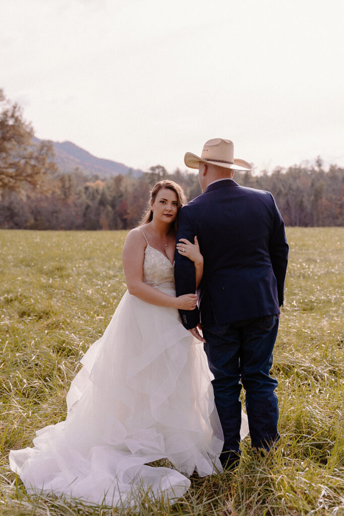 bride and groom portraits in the mountains