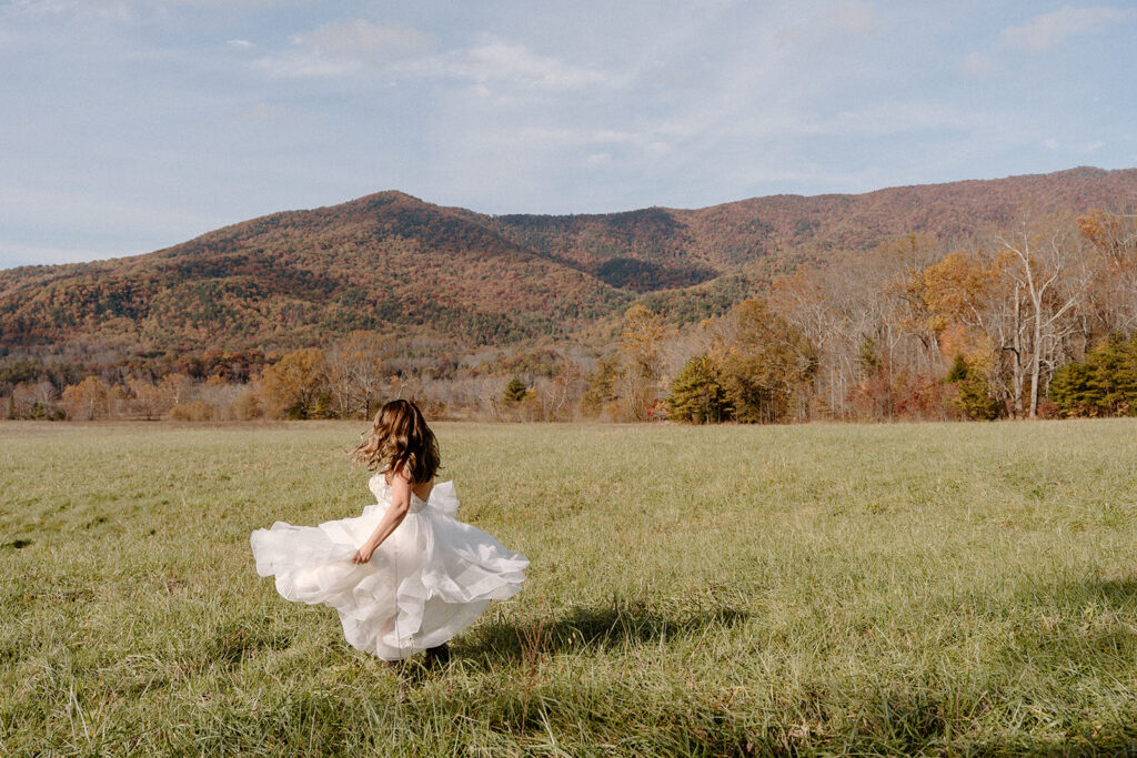 elopement wedding bridals for fall elopement in the mountains