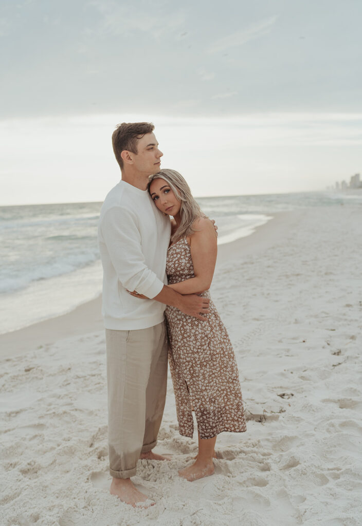 couple engagement photos on the beach in seaside florida