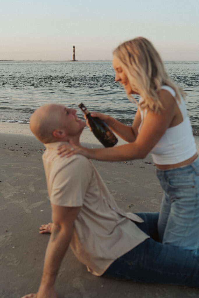 romantic folly beach engagement photos south Carolina photographer