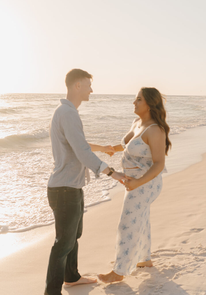 gender reveal maternity beach photoshoot