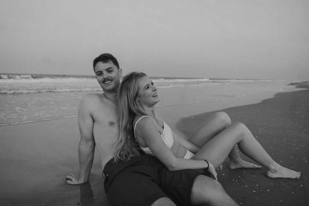 beach couple session at daytona beach florida