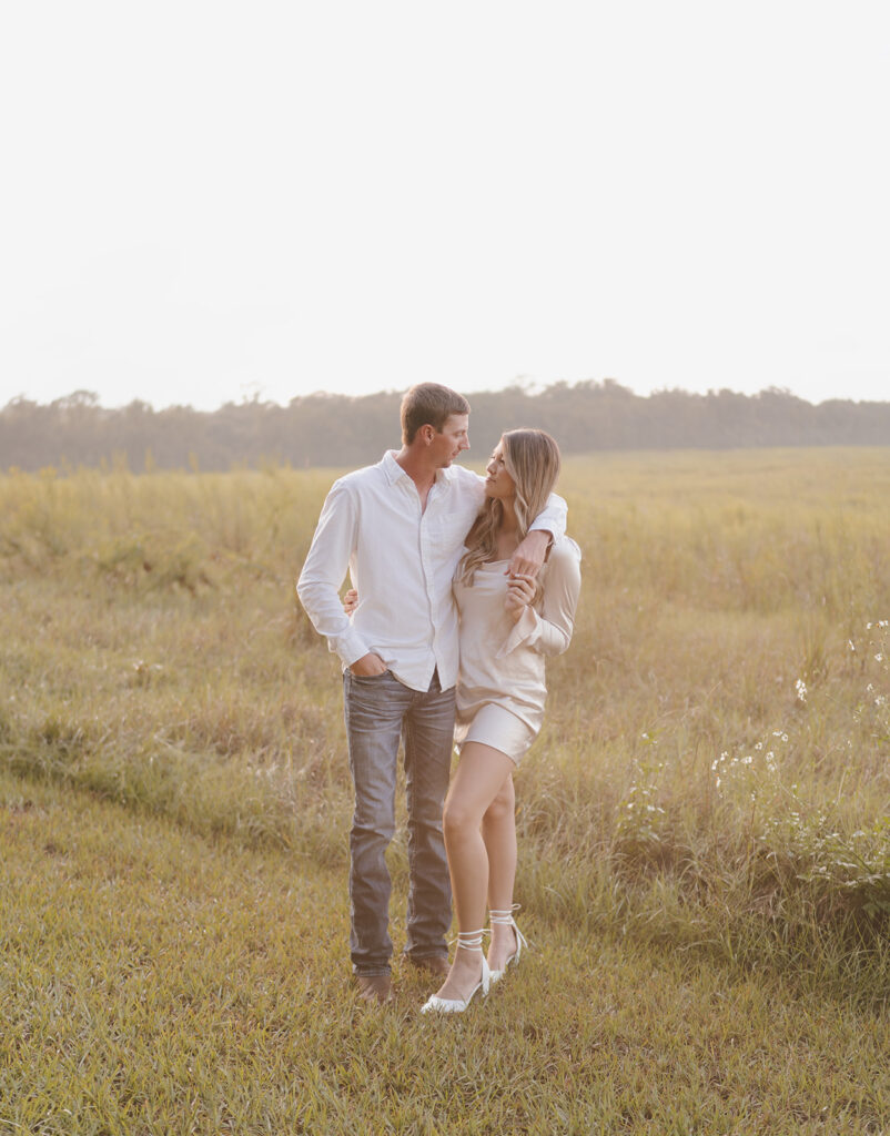 candid and romantic couple poses in tallahassee florida