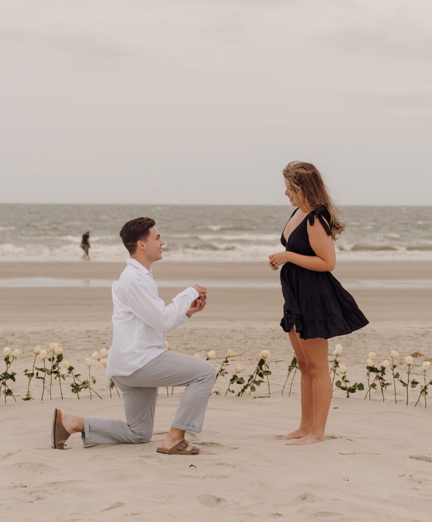 proposal on the beach in south carolina