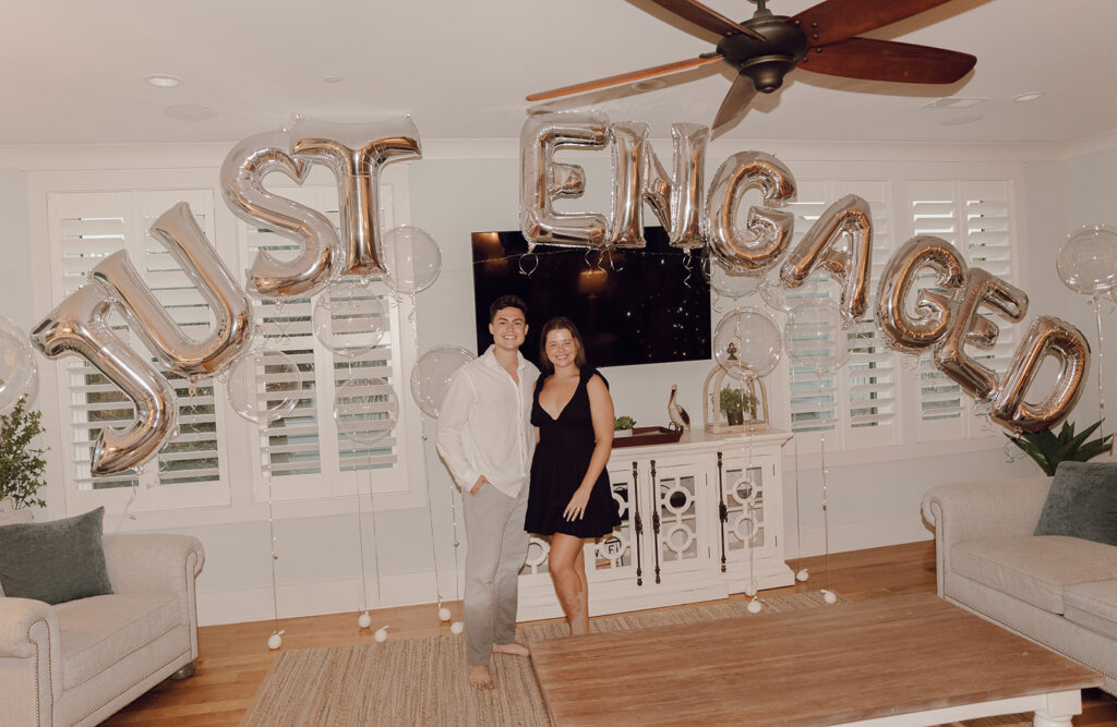 heartfelt engagement party with family in charleston