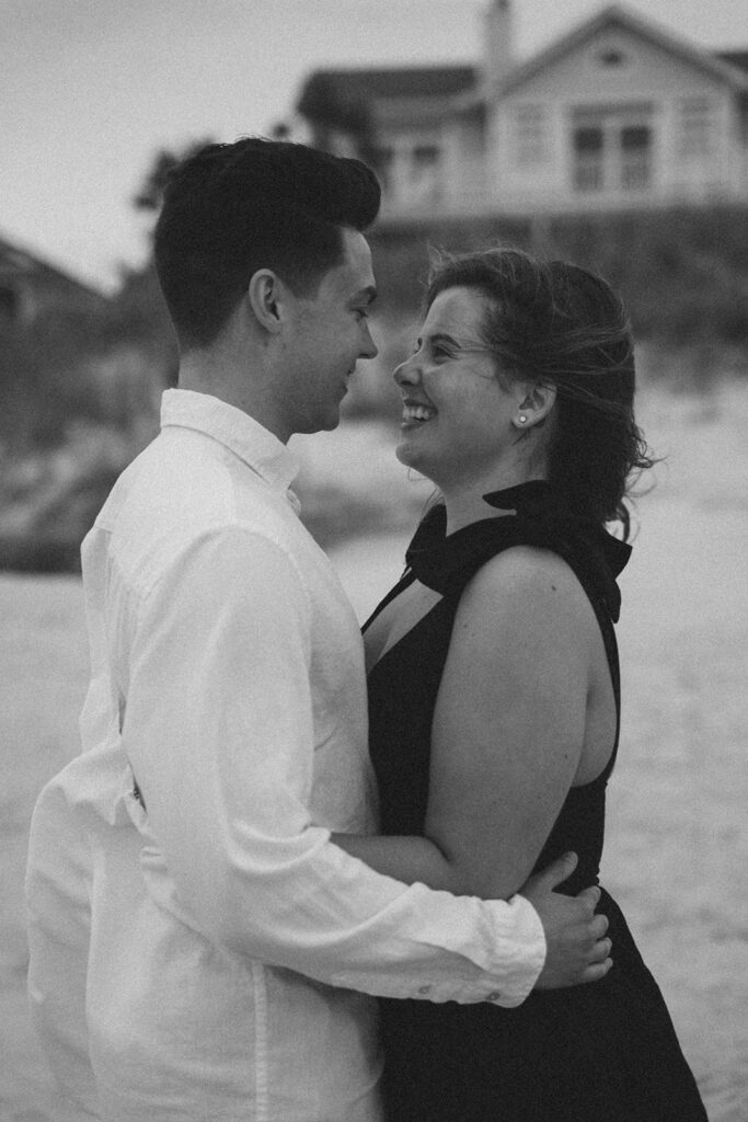 candid couple photo poses on the beach