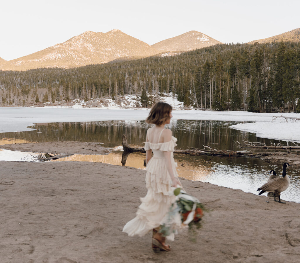 documentary style wedding photography in rocky mountain national park