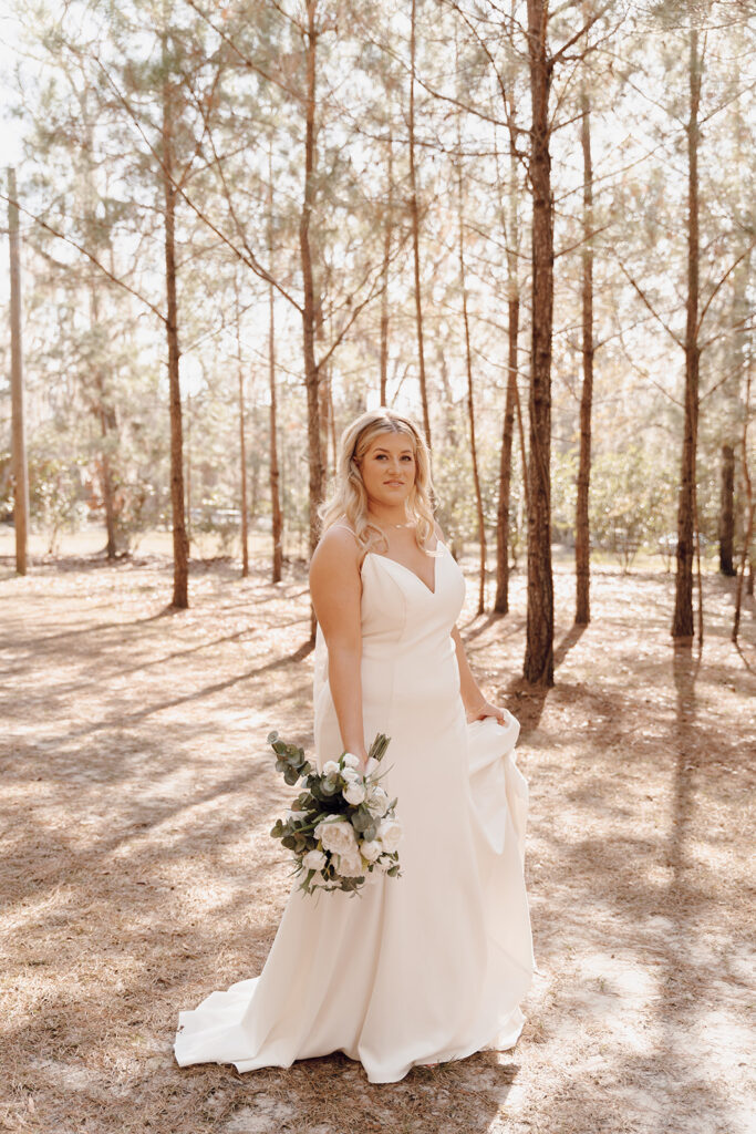 outdoor bridal portraits with bride and groom