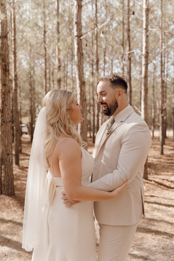 outdoor bridal portraits with bride and groom