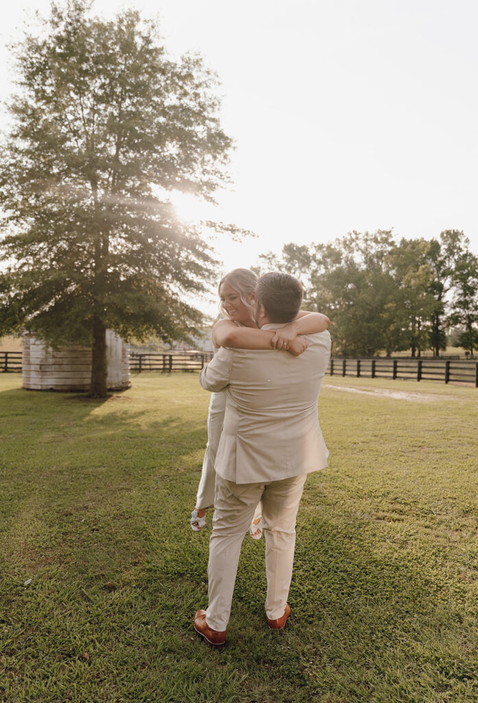 golden hour atlanta wedding photos bride and groom sunset portraits