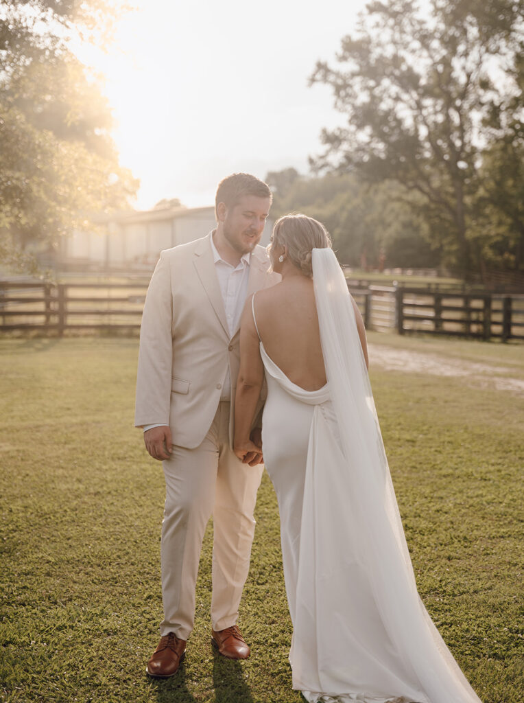 golden hour atlanta wedding photos bride and groom sunset portraits