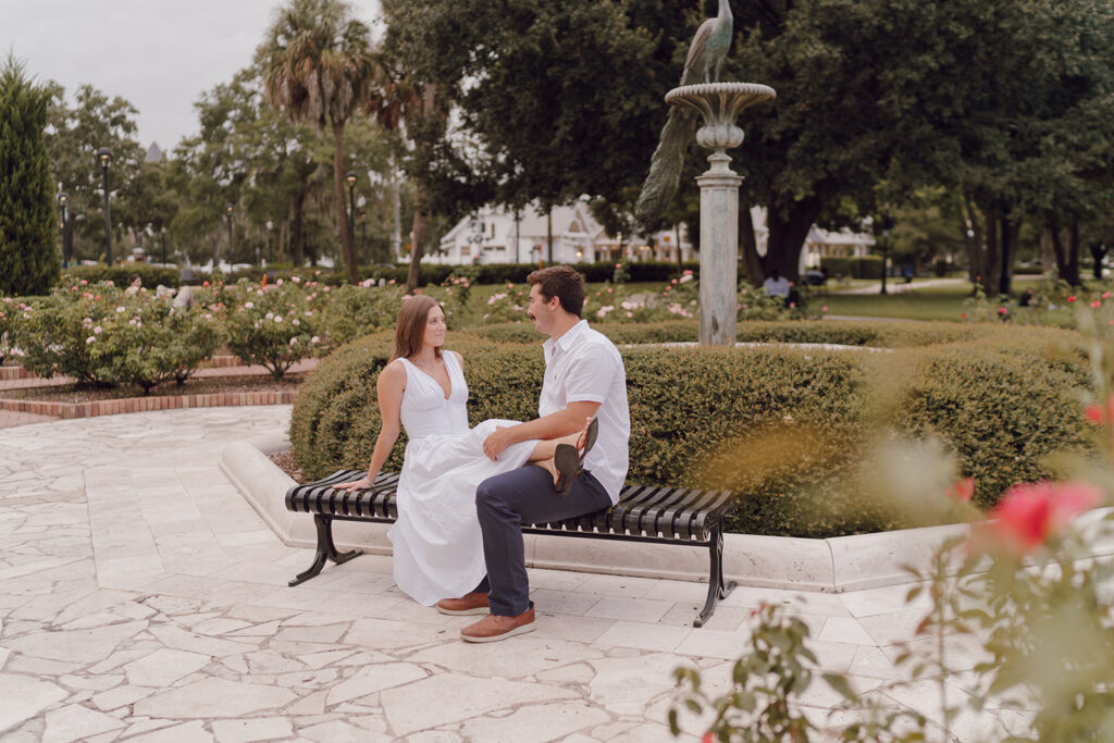 downtown winter park engagement photos in florida