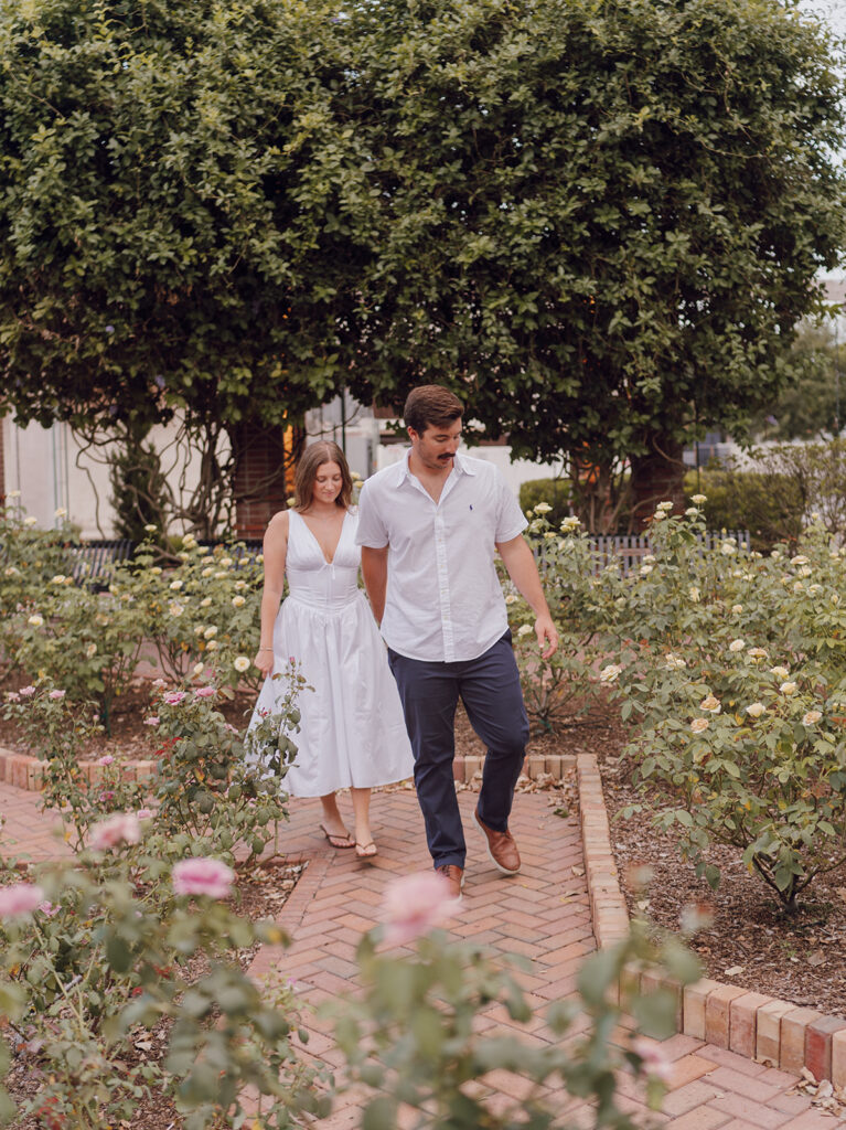 downtown winter park engagement photos in florida