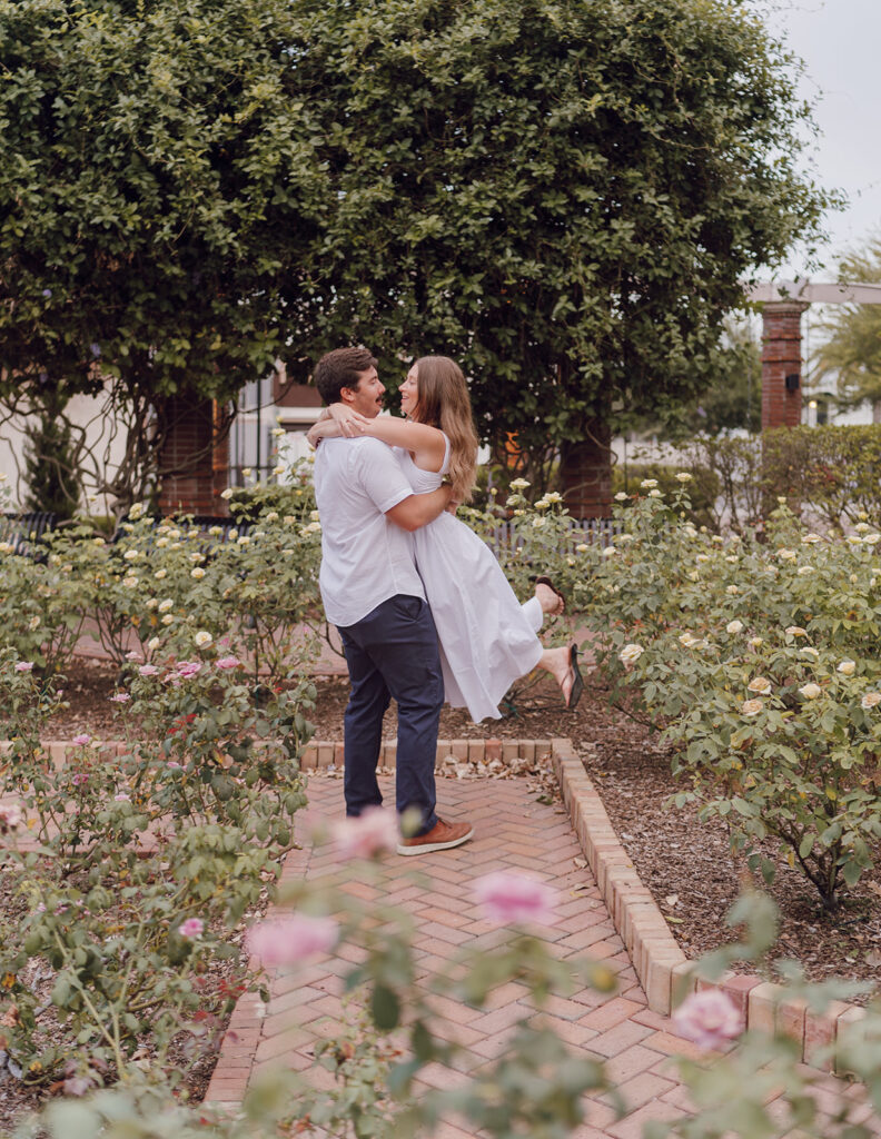 downtown winter park engagement photos in florida