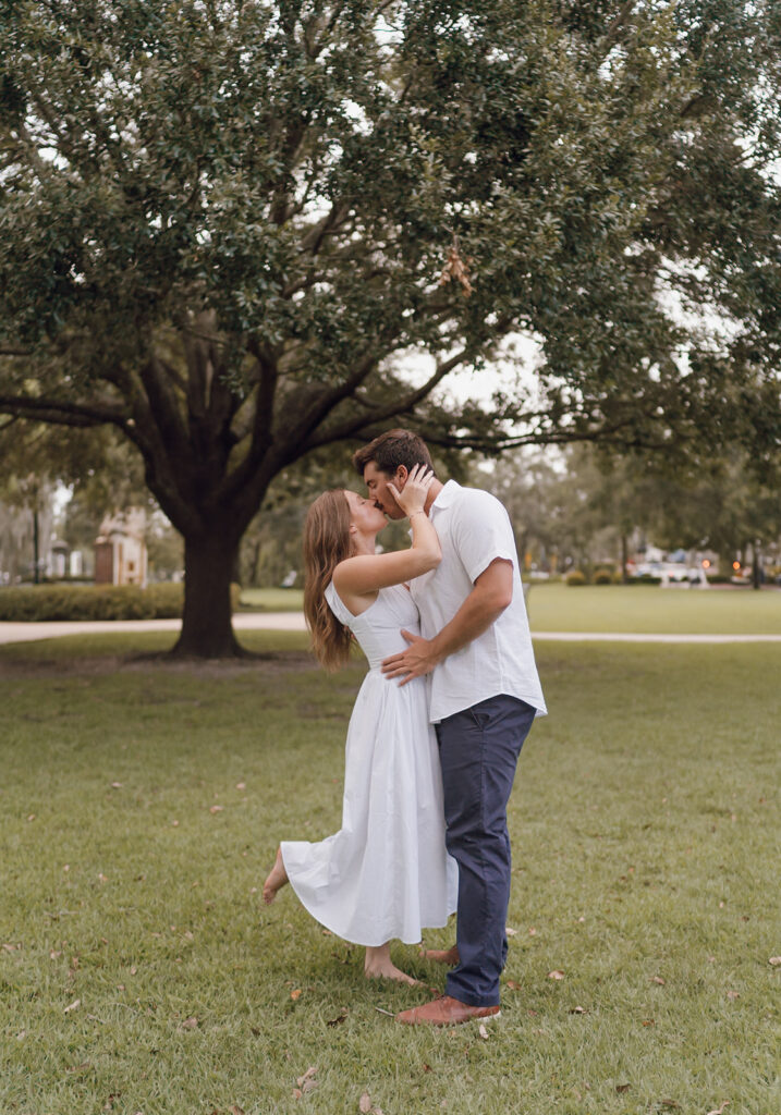 downtown winter park engagement photos in florida