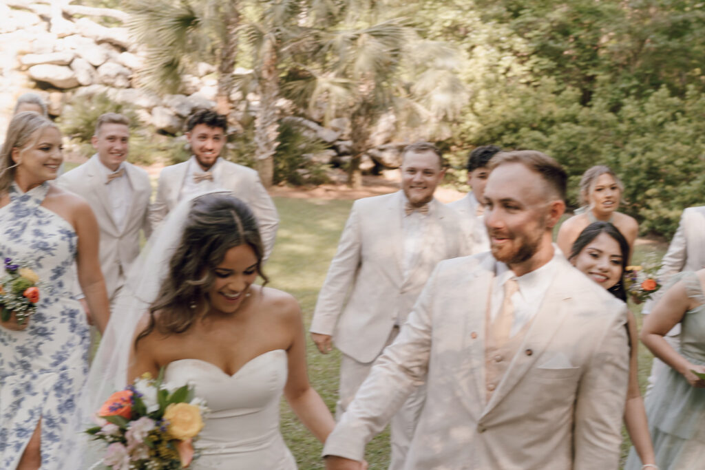 blurry candid bridal party photos