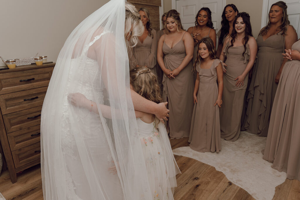 bridesmaids first look reveal