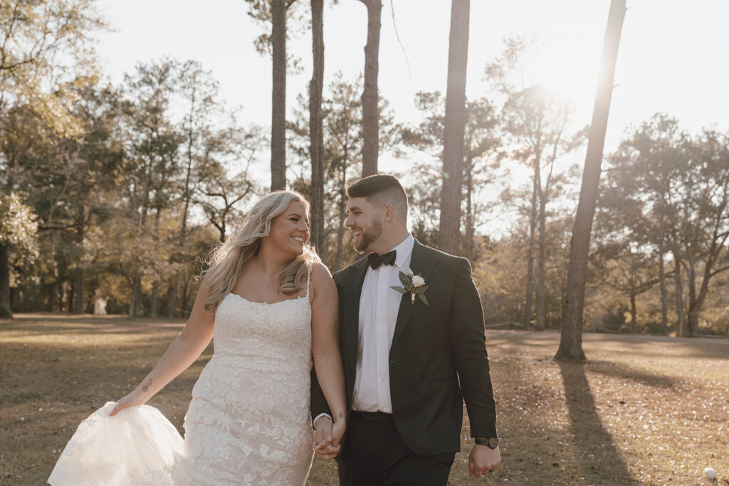 sunset wedding portraits bride and groom wedding photos during golden hour