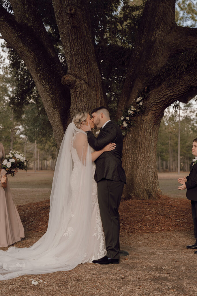 an outdoor winter wedding in florida documentary style