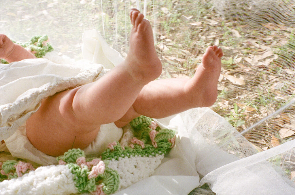 outdoor baby photos on film in Tallahassee