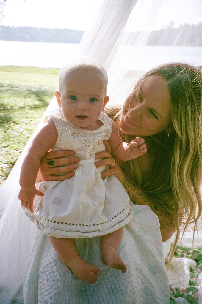outdoor baby photos on film in Tallahassee