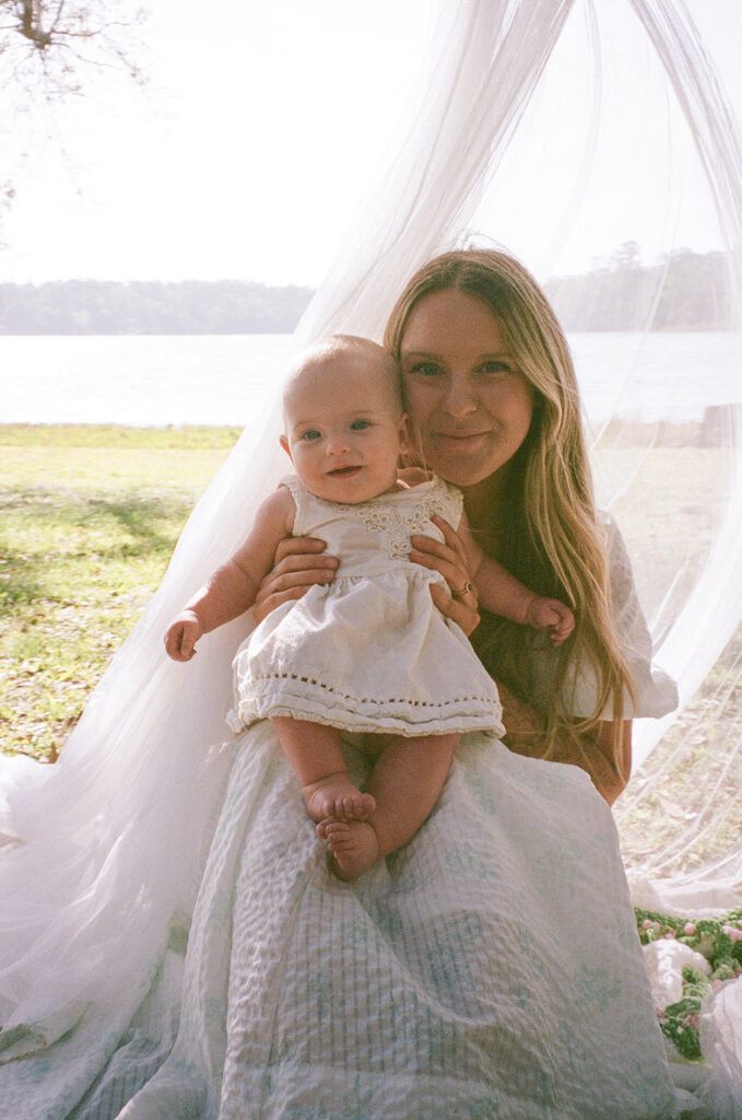 outdoor baby photos on film in Tallahassee