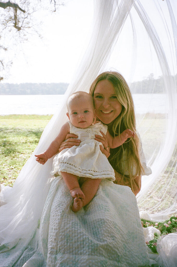 outdoor baby photos on film in Tallahassee