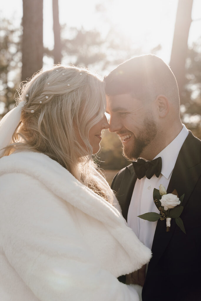 sunset wedding portraits bride and groom wedding photos during golden hour