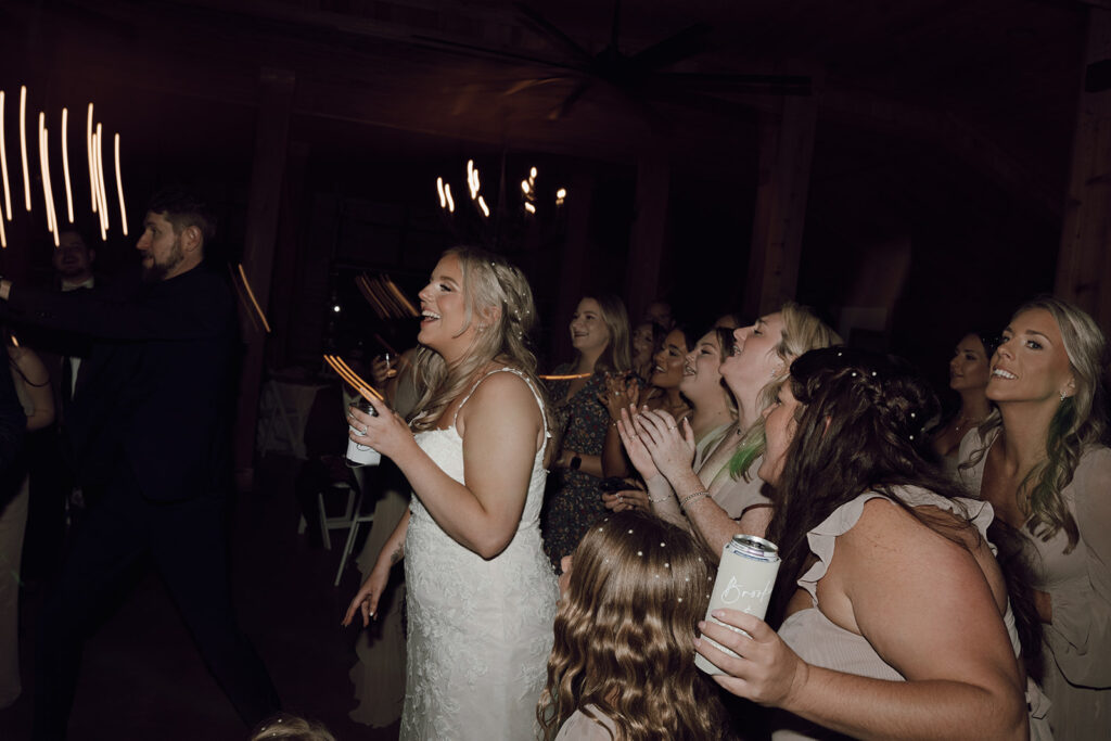 bride and groom dancing during wedding reception