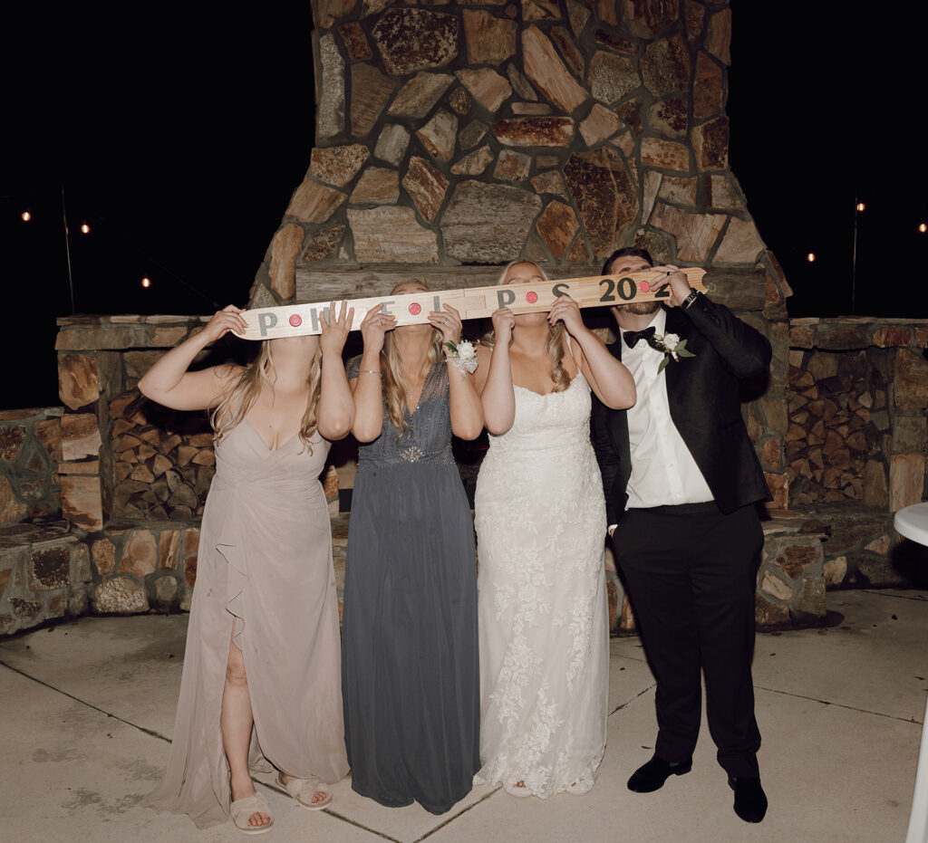 shot board at wedding reception
