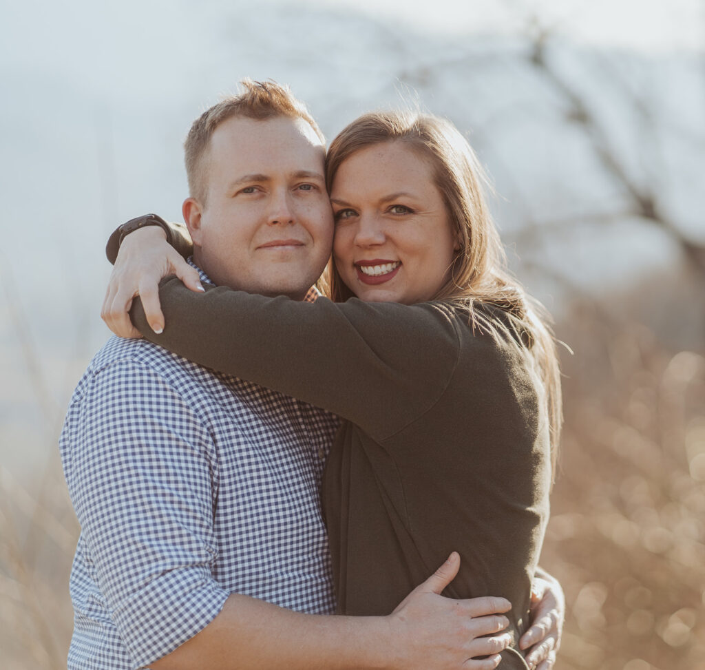 couple smiling in foothills parkway