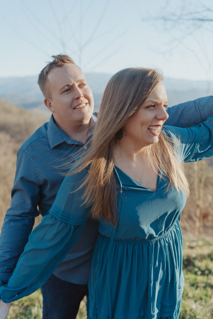 Great Smoky Mountain Engagement Photos in Foothills Parkway