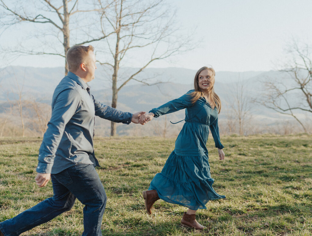 Great Smoky Mountain Engagement Photos in Foothills Parkway