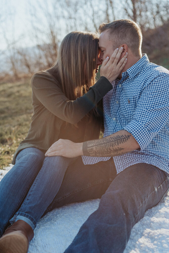 Great Smoky Mountain Engagement Photos in Foothills Parkway