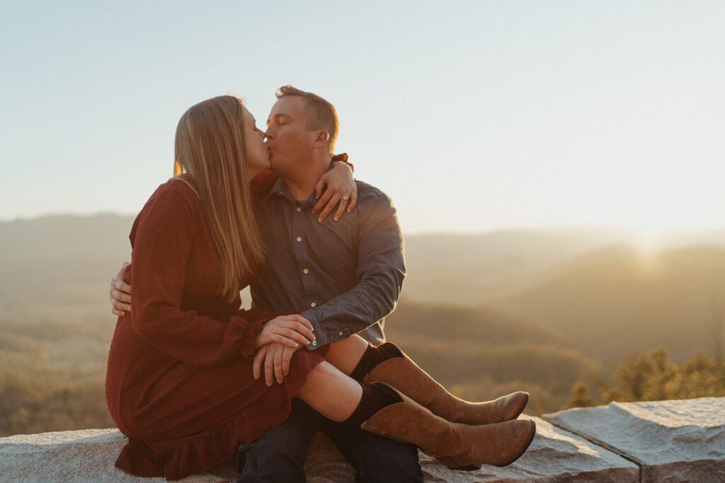 Great Smoky Mountain Engagement Photos in Foothills Parkway