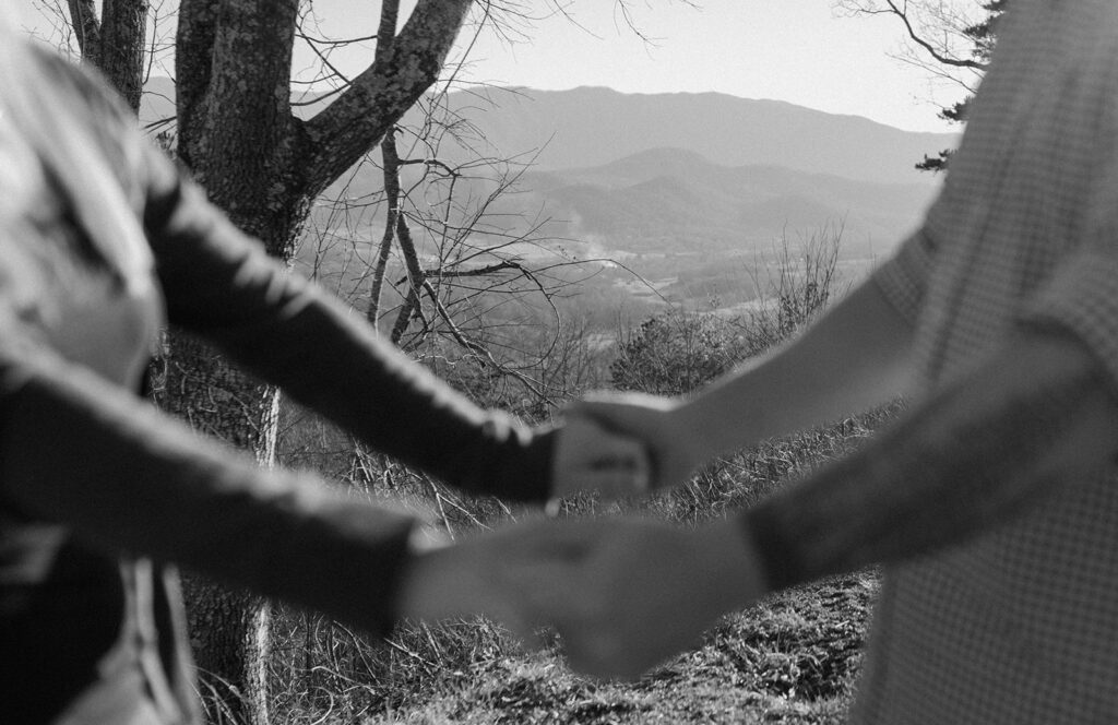 sunset couple photos in foothills parkway