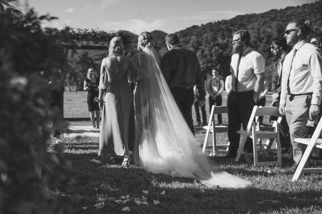 outdoor mountain wedding ceremony in asheville north carolina