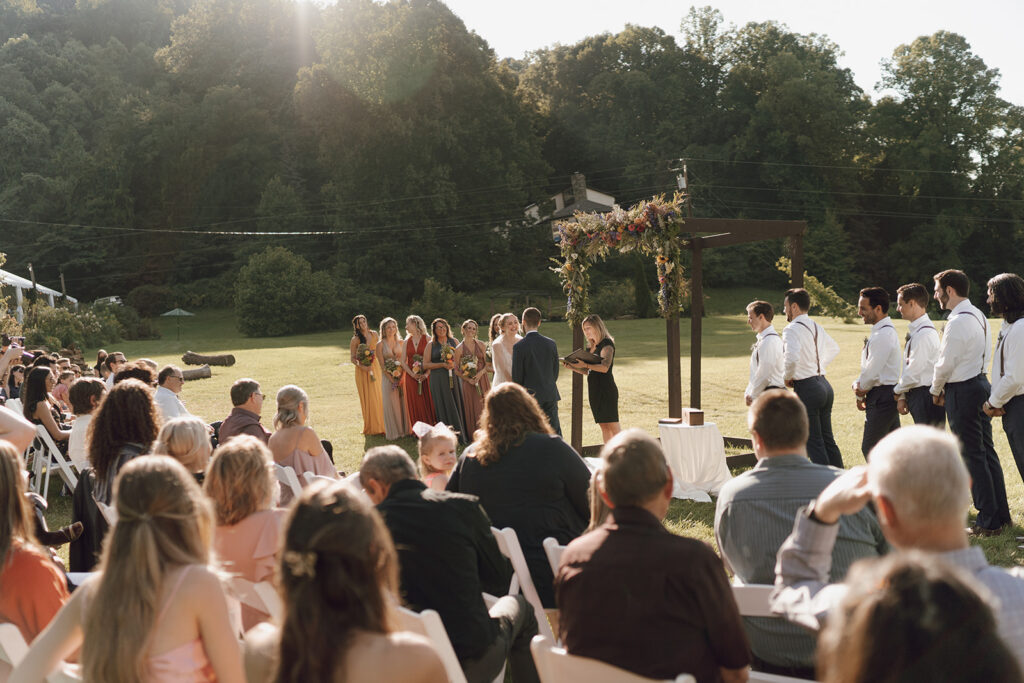 outdoor mountain wedding ceremony in asheville north carolina
