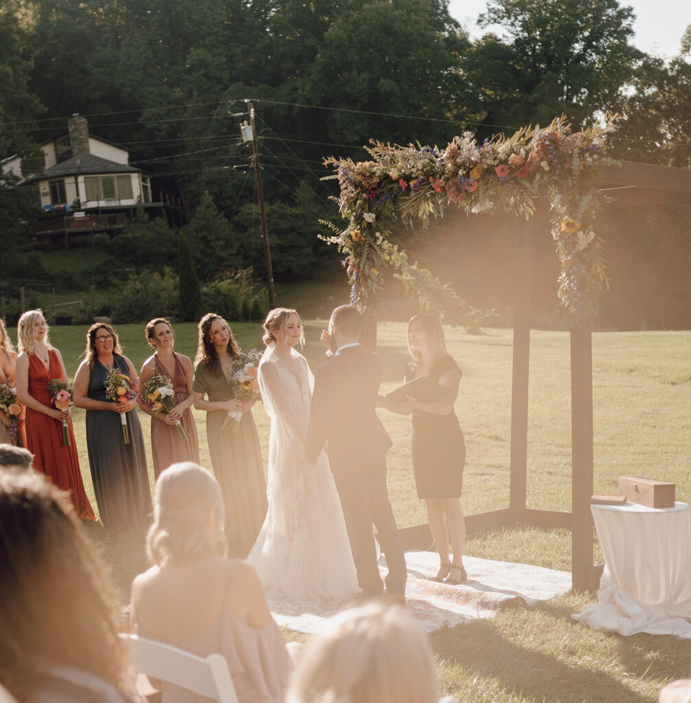 outdoor mountain wedding ceremony in asheville north carolina