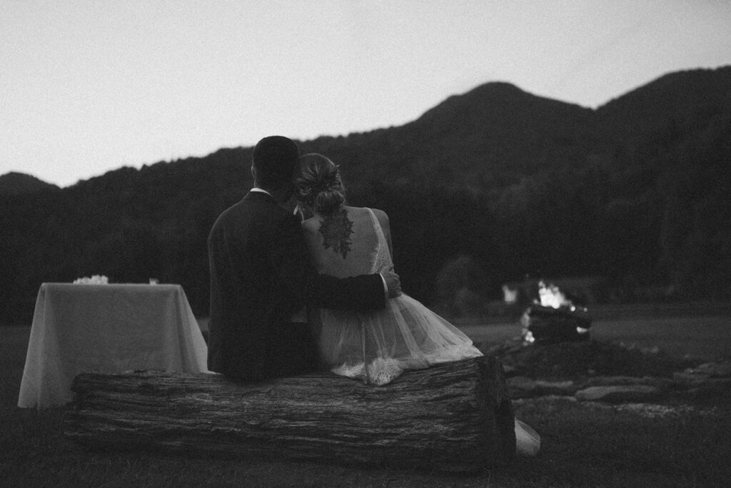 timeless and romantic couple photos in the blue ridge mountains with bride and groom