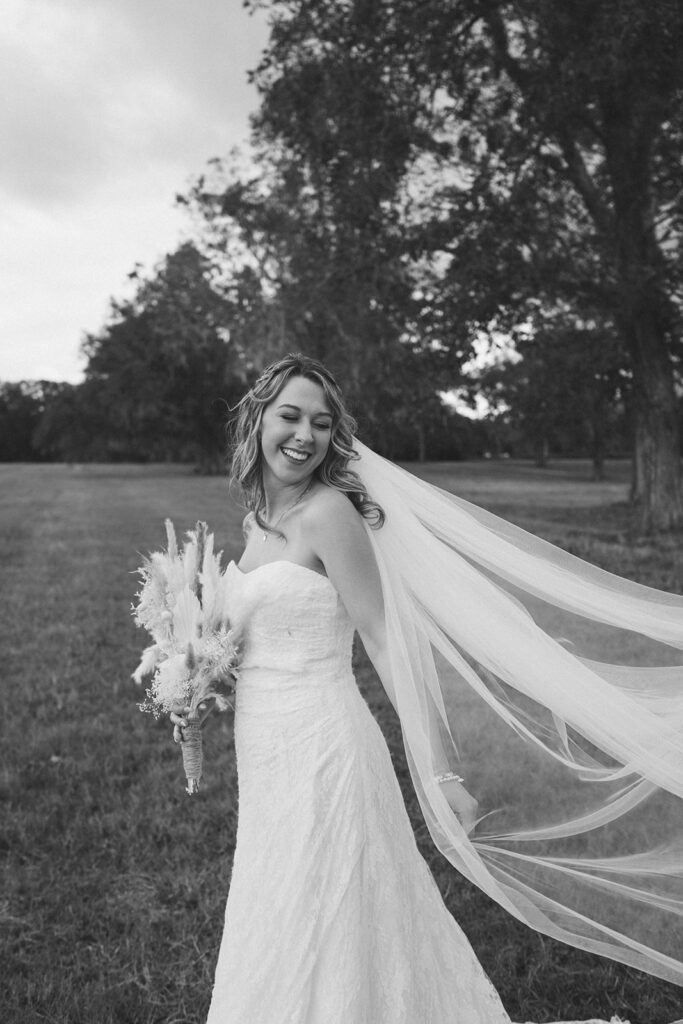 field wedding inspiration with outdoor wedding bridals