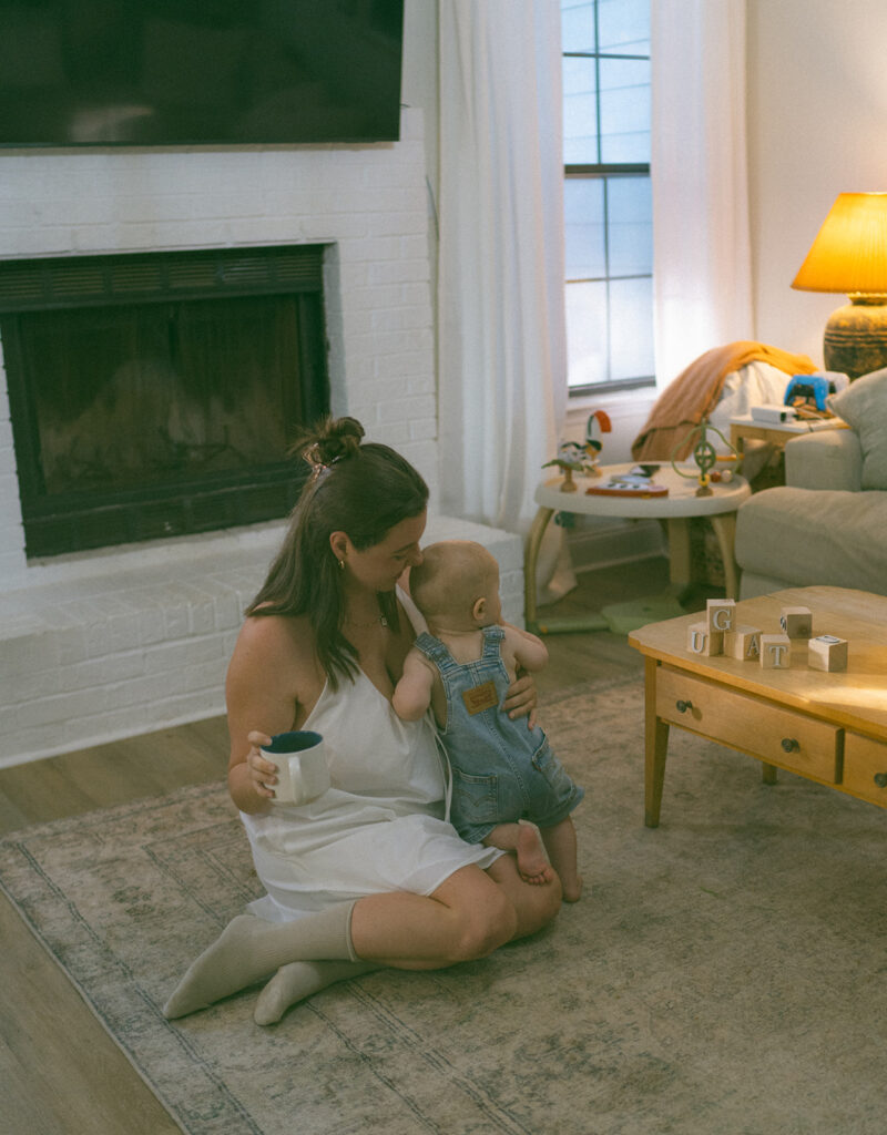 at home family pictures playing with blocks