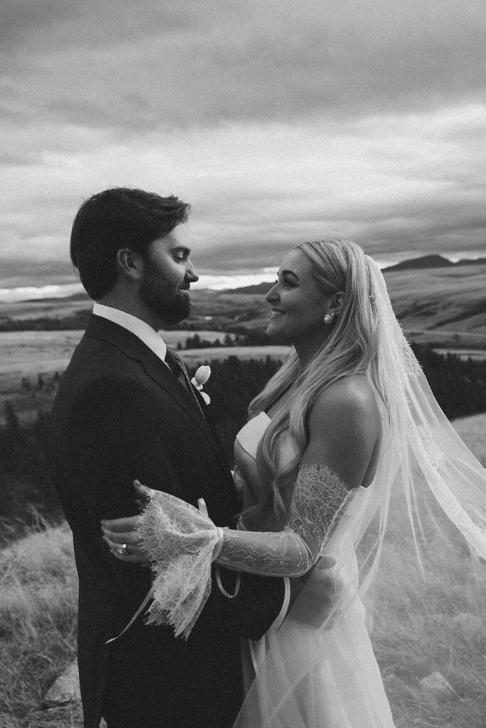 montana wedding ceremony outdoors in the mountains