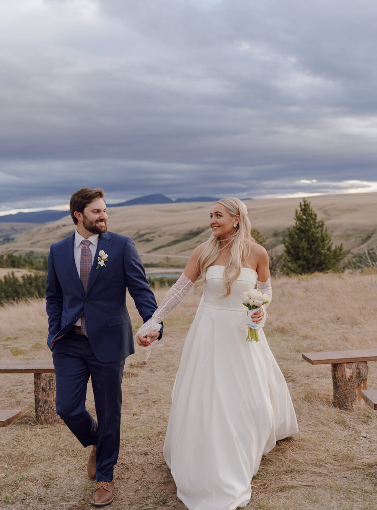 montana wedding ceremony outdoors in the mountains