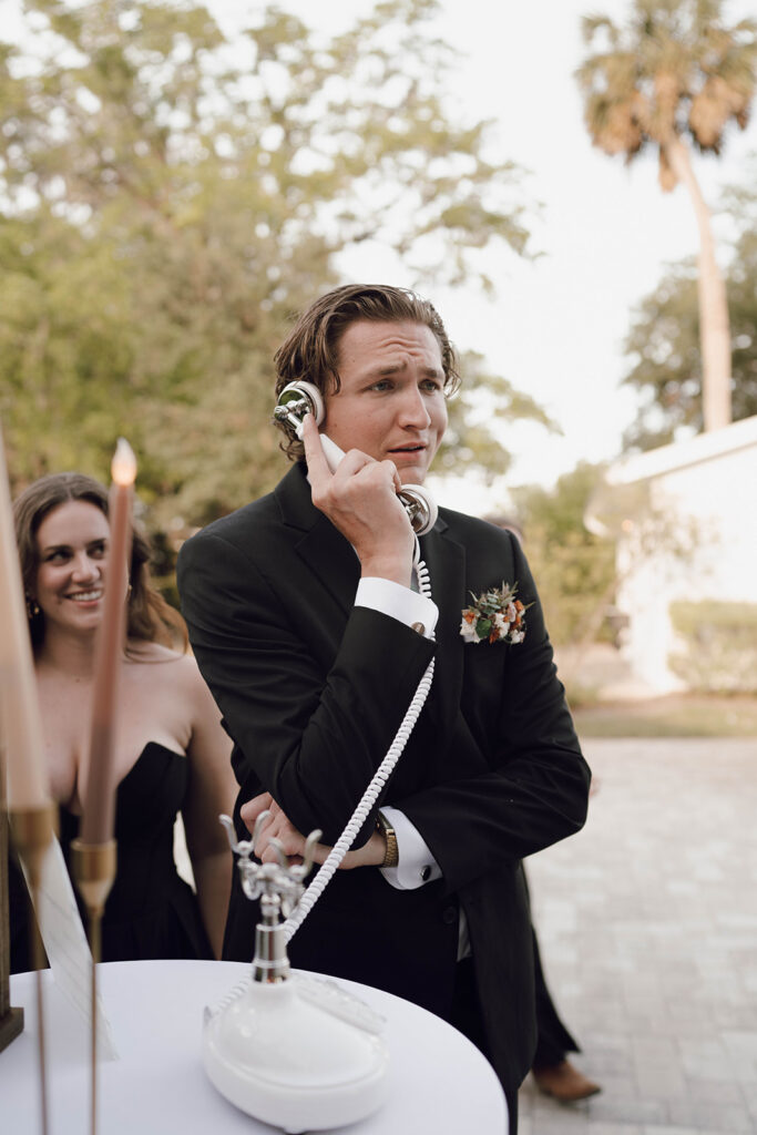 phone message recorder at wedding reception