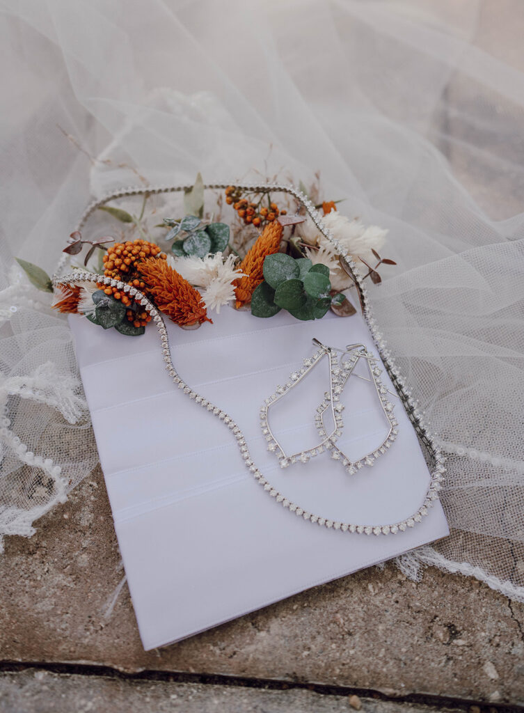 wedding details flatlay