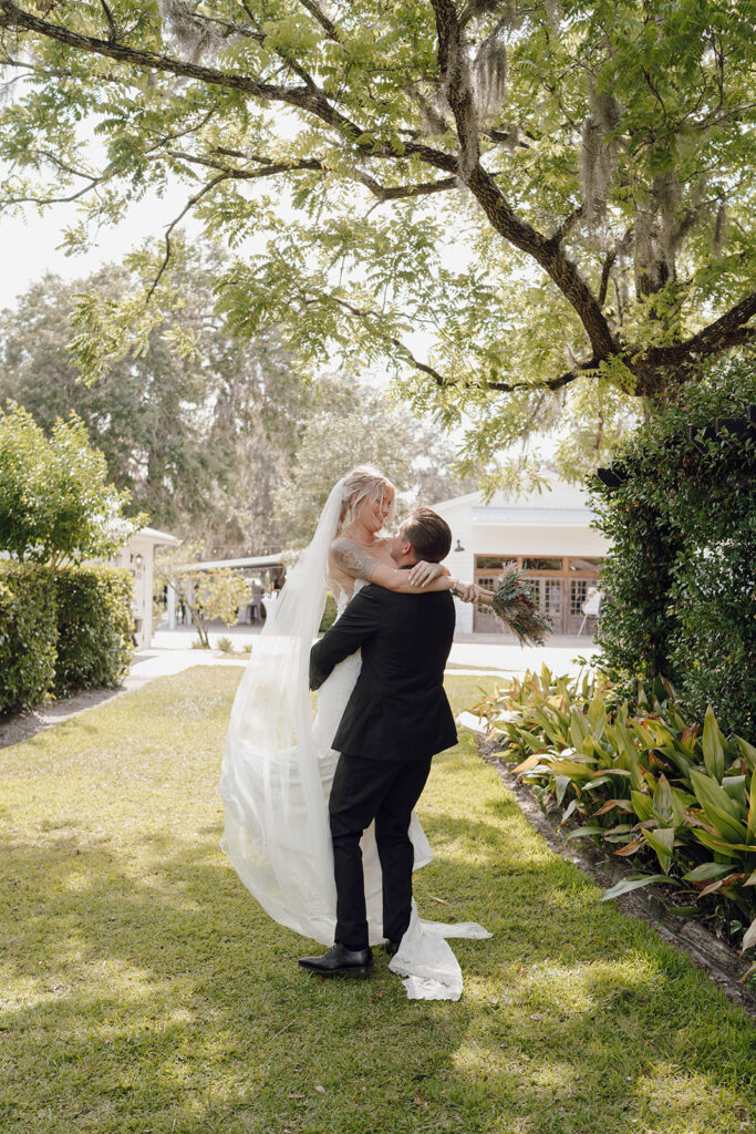 sunset bride and groom portraits