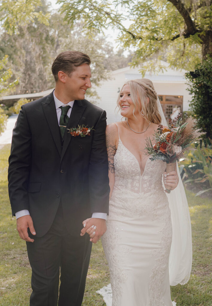 sunset bride and groom portraits